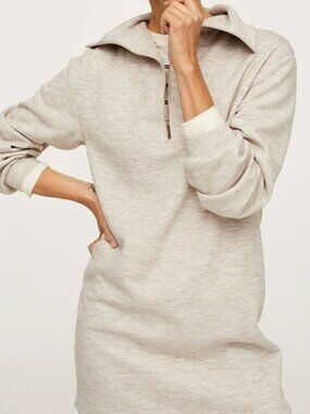 Mango Maxime Quarter Zip Sweater Mini Dress